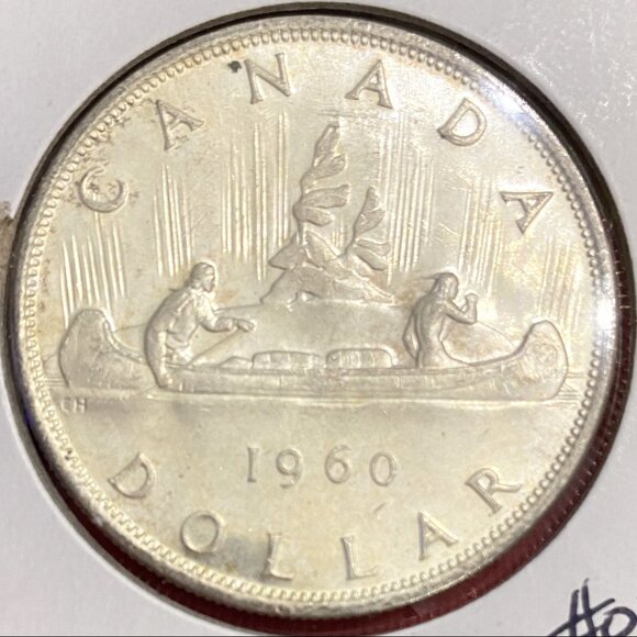 Fabulous 1960 Canada Uncirculated Silver $1 Dollar Coin! - Picture 2 of 14